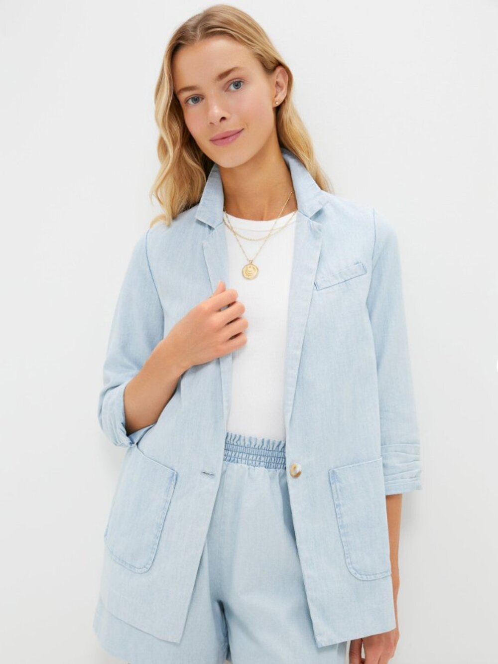 Tuckernuck Light Wash Denim Chandra Blazer XS - NWT